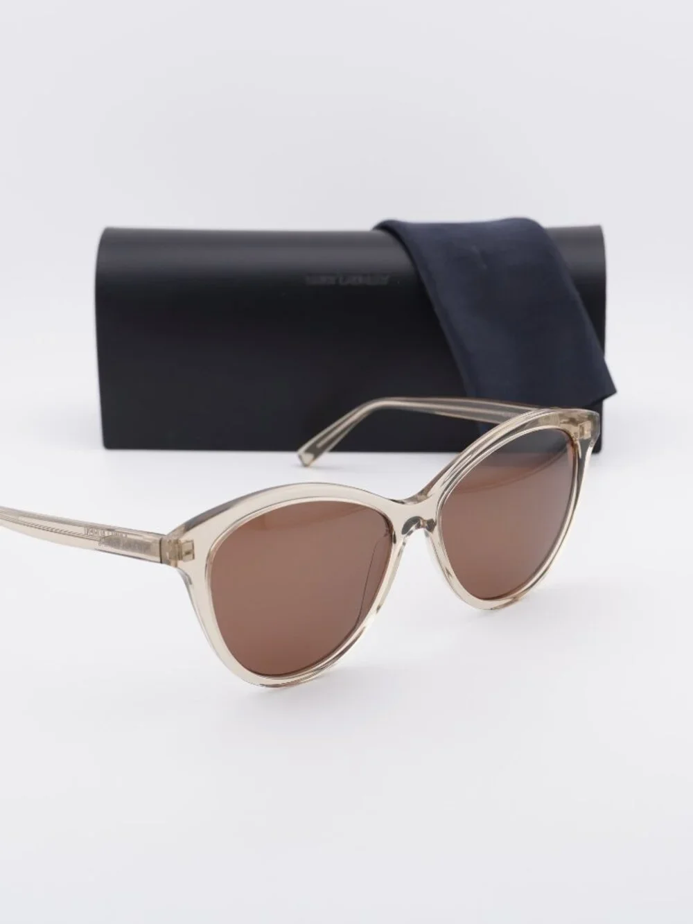 Saint Laurent SL456 004 Cat Eye Sunglasses - Yellow / Brown